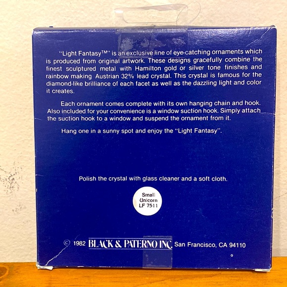 Vintage 1982 Light Fantasy by Black & Paterno Inc Gold Unicorn Window Ornament - Picture 2 of 8